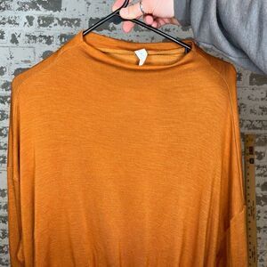 Anthropology Daily practice  | women long sleeve orange dress open back